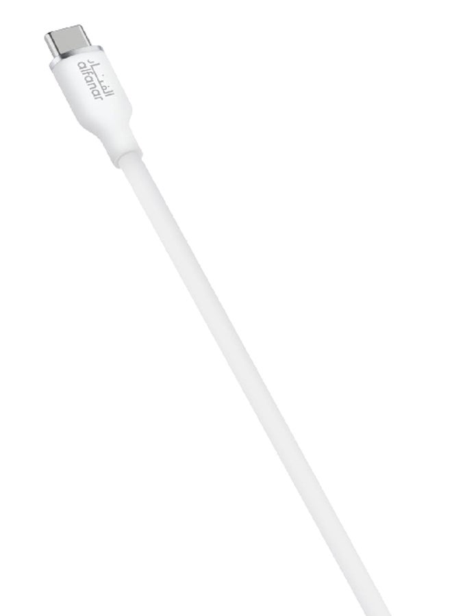 alfanar 10Gbps 5A Silicone USB Type-C to Type-C Fast Charging Cable White 2 m C52C-CSW11 - Image 2